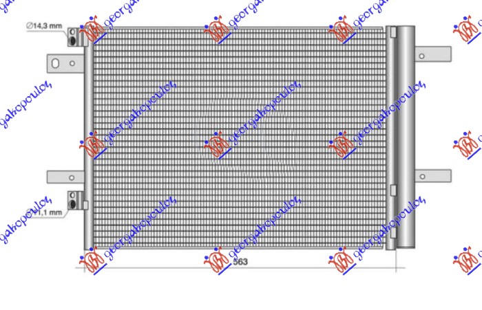 Hladnjak klime 1.2/1.6 thp benzin - 1.6/2.0 bluehdi dizel (563x416x12)