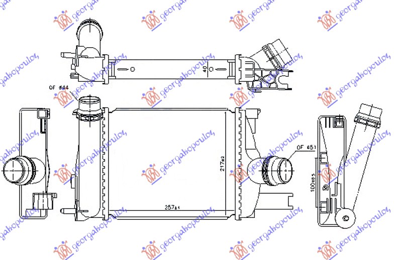 Hladnjak interkulera 0.9 tce benzin (257x217x40)