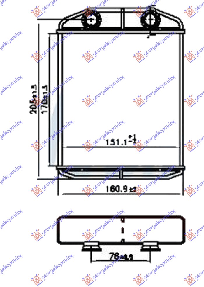 Grejač kabine 0.9/1.2 benzin - 1.5 dizel (170x151x26) (TIP DENSO)