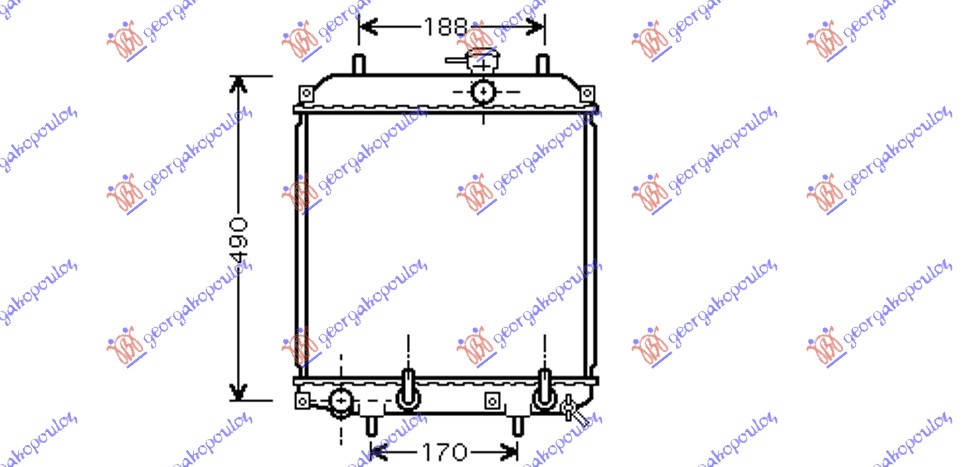 Hladnjak motora 1.0i 12V (MAN/AUTO) (40x31.7x16)