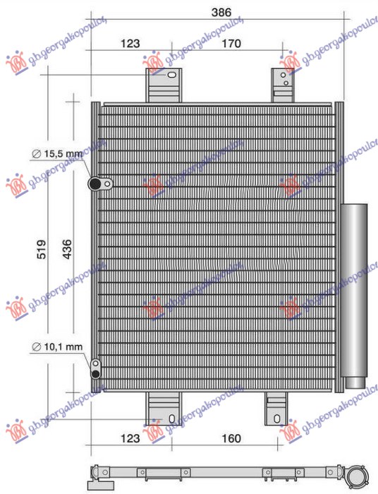 Hladnjak klime za sve modele (385x435x16)