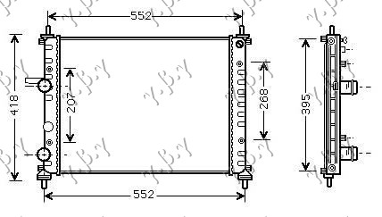 Hladnjak motora 1.6i 16V (47x41x3.2)