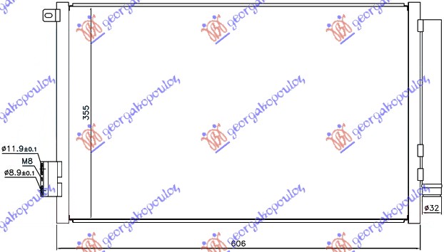 Hladnjak klime 1.4i 16V (570x350x16)