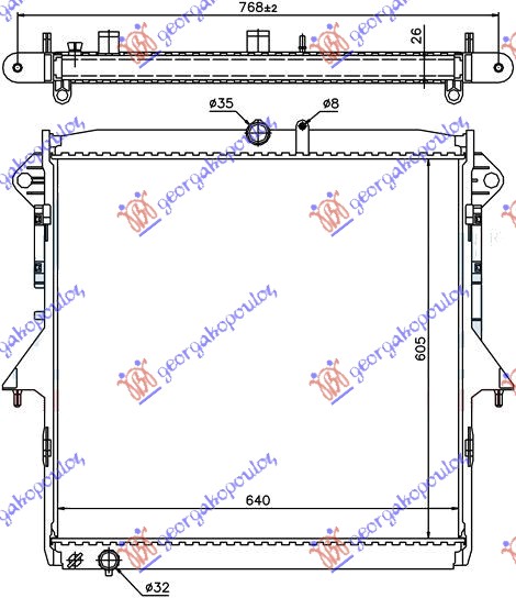 Hladnjak motora 2.5 benzin (MAN/AUTO) (605x640)