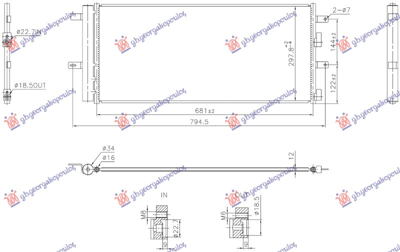 Hladnjak klime 1.5 benzin / 2.0 dizel (681x298x12) (NISSENS)