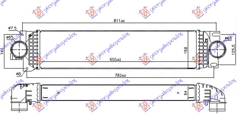Hladnjak interkulera 2.0 tdci (T8C-T9C) dizel (655x158x64)