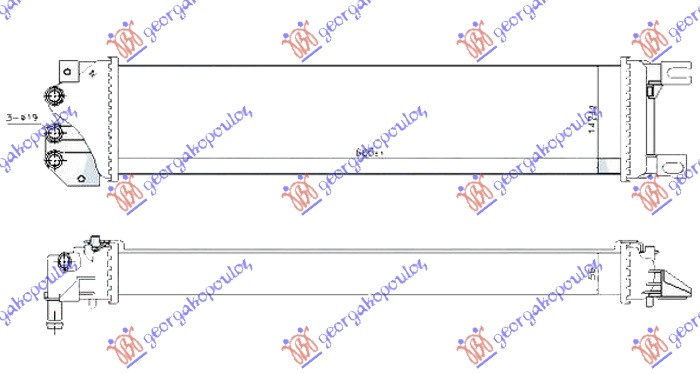 Hladnjak motora dodatni 1.5 ecoboost benzin / 1.6 tdci econetic dizel (665x140x56)
