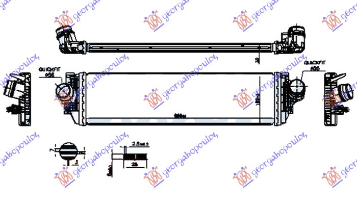 Hladnjak interkulera 1.0-1.5 ecoboost benzin (700x190x30)