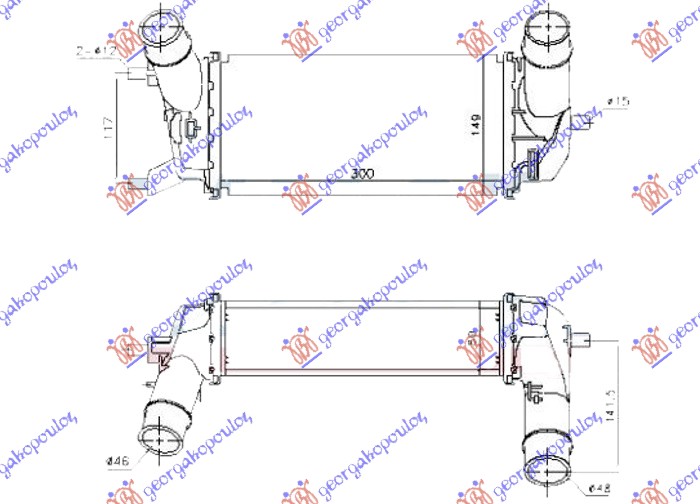 Hladnjak interkulera 1.0 ecoboost benzin (300x147x80)