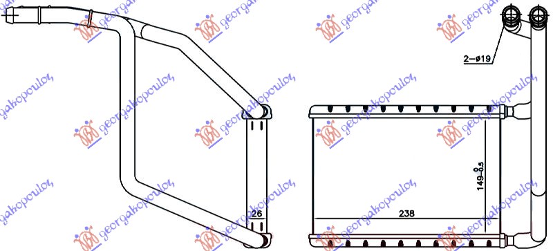 Grejač kabine 2.0/2.2 tdci (149x238x26)