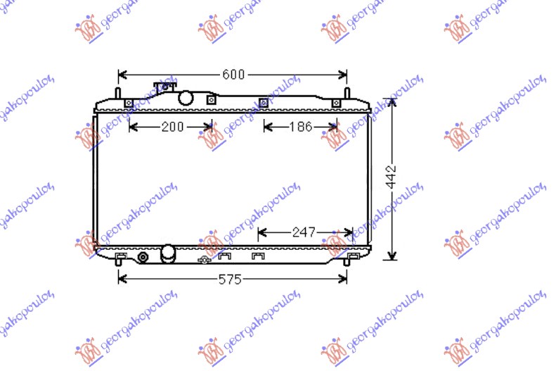 Hladnjak motora 1.8i/16ViVTEC (MAN) (37.5x67x1.6)