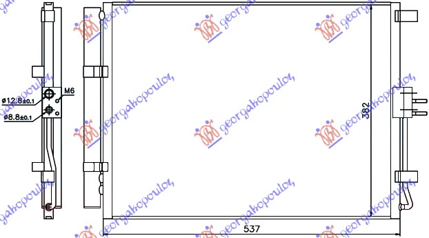 Hladnjak klime 1.4/1.6 CRDI dizel (500x385x12)
