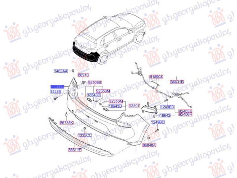 Zadnji branik (4 PDC SENZOR) (H/B) (ORIGINALNI)