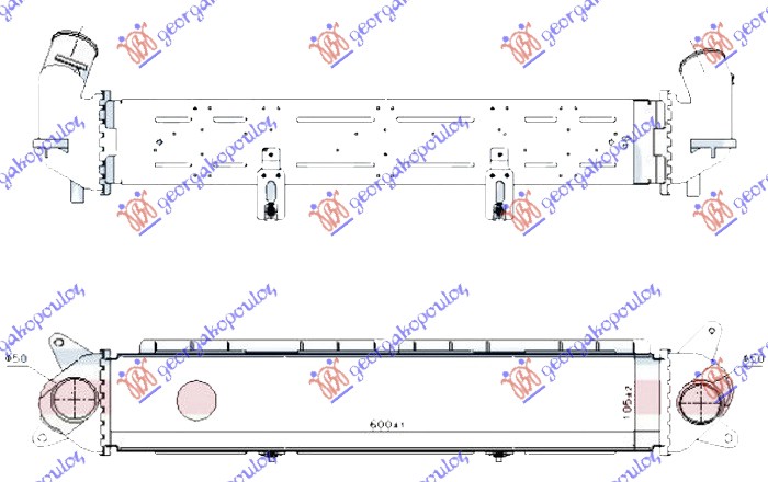 Hladnjak interkulera 1.0 t-gdi benzin - 1.6 CRDI dizel (600x105x90)