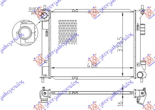 Hladnjak motora 1.4/1.6 CRDI (MAN) (+/-AC) (48x37.3)
