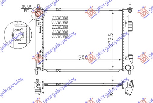 Hladnjak motora 1.4/1.6 CRDI (AUTO) (+/-AC) (50x37.3)