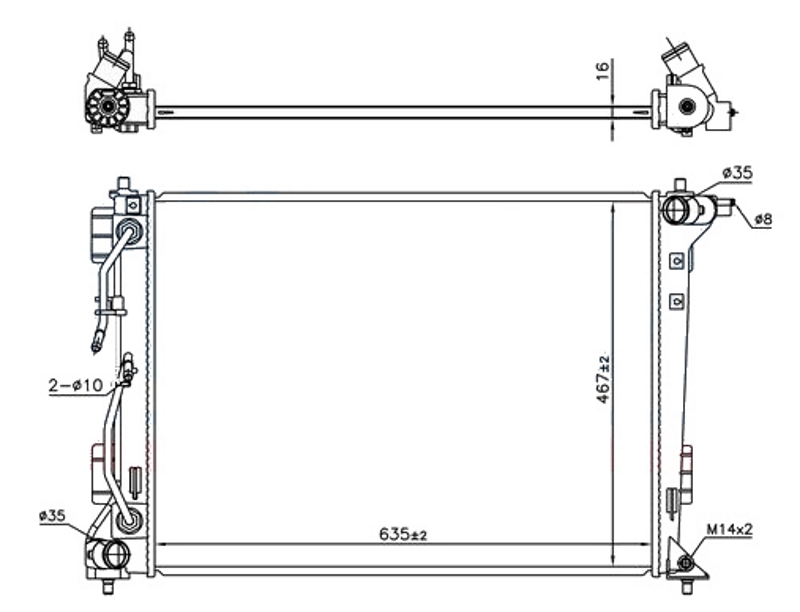Hladnjak motora 1.6 gdi - 2.0i benzin (AUTO) (640x460) (CESKA)