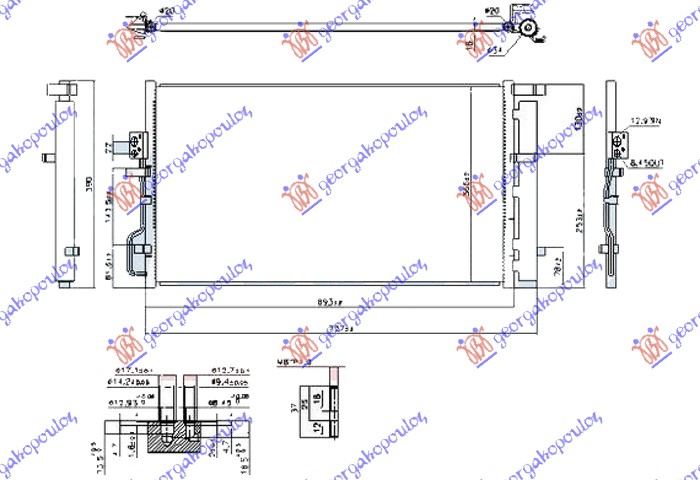 Hladnjak klime 1.6 gdi (99KW) 2.0 mpi benzin (655x370x16) (CESKA)