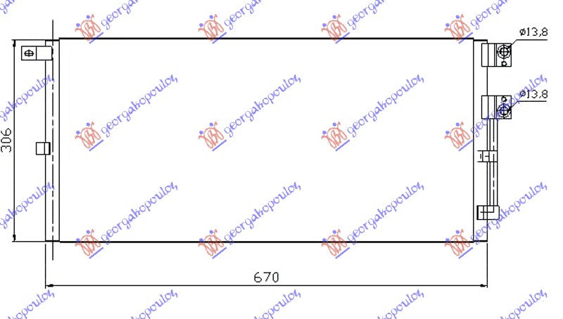 Hladnjak klime dizel (630x305x16)
