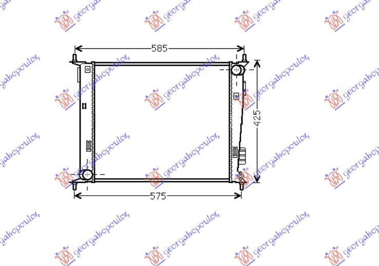 Hladnjak motora 1.6 benzin (MAN) (480x415x16)