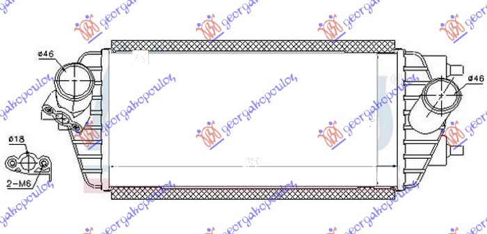 Hladnjak interkulera 1.7 CRDI dizel (350x160x90)