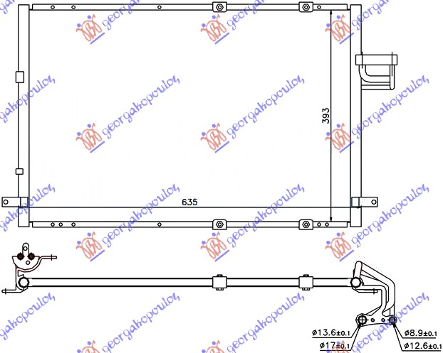 Hladnjak klime 2.0 CRDI (590x383x18)