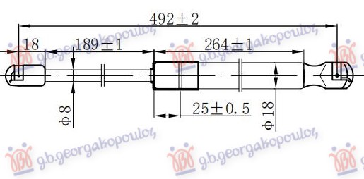 Amortizer gepek vrata (492L-400N)