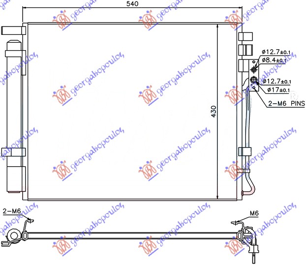 Hladnjak klime 2.0/2.2 CRDI (505x425x16)
