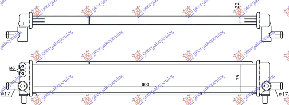 Hladnjak motora dodatni 1.8 hibrid (600x75x22)