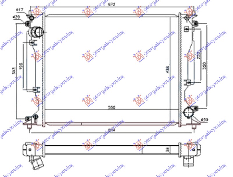 Hladnjak motora za sve modele dizel (550x440x32)