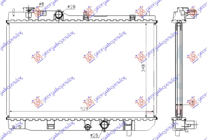 Hladnjak motora 2.0 td dizel (MAN) (350x530x26)