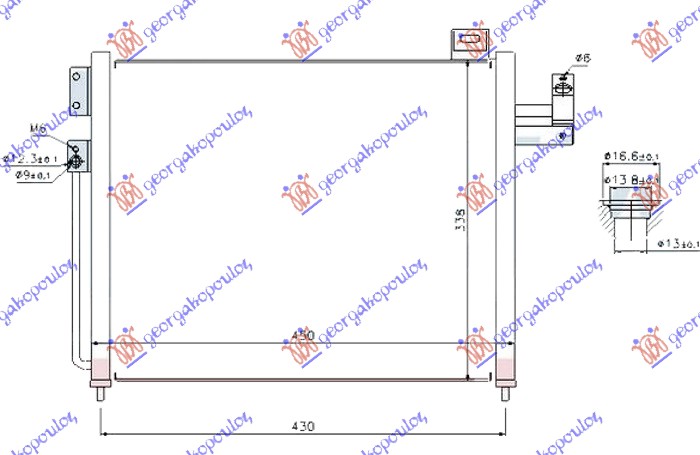 Hladnjak klime 2.0 td dizel (450x340x16)