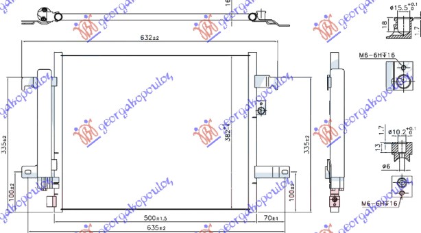 Hladnjak klime 1.5/2.0 benzin (465x365x12)