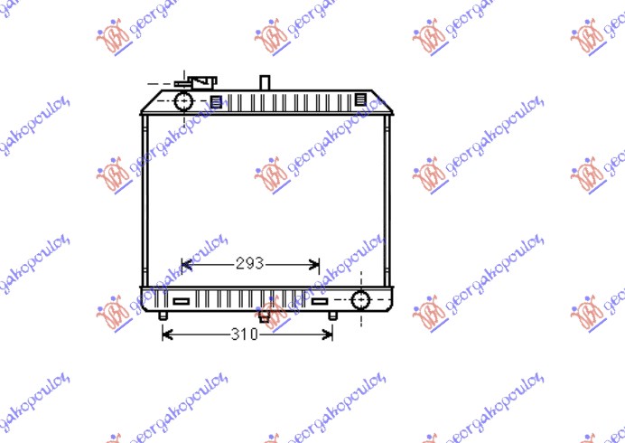 Hladnjak motora 2.4 dizel (41.5x49x27) (88-93)