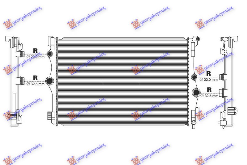 Hladnjak motora 1.3/2.0 benzin - 1.5/2.0 dizel (3 CEVI) (663x433)