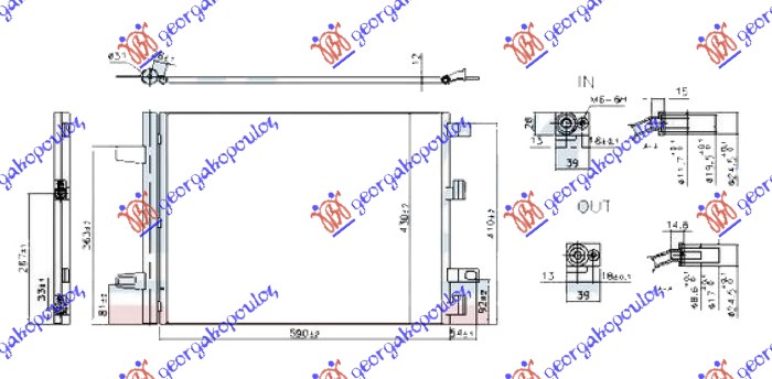 Hladnjak klime za sve modele benzin/dizel (570x430x12)