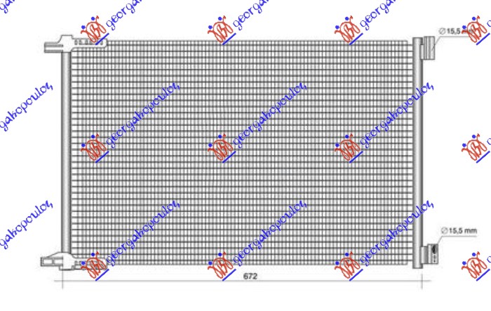 Hladnjak klime 2.0/3.0 benzin - hibrid - 2.0/2.9 dizel (645x449x12)