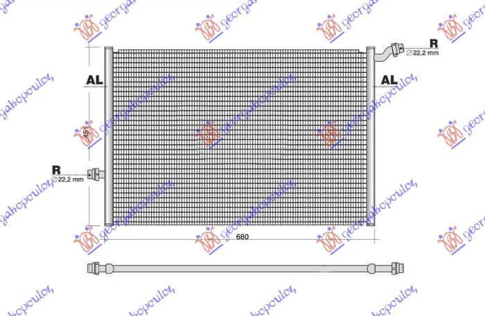Hladnjak motora dodatni 1.6/2.0/2.2/3.0 petrol - 1.6/2.2 diesel (680x445)