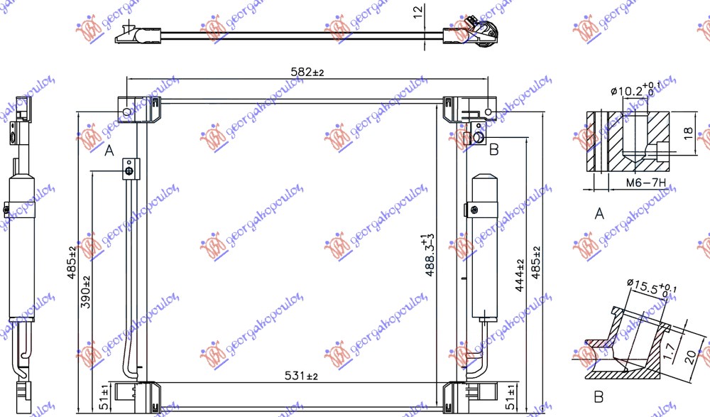 Hladnjak klime za sve modele (515x503x12)
