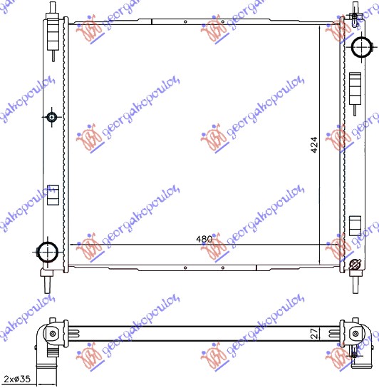 Hladnjak motora 1.5 dci (47.8x44.4x27)