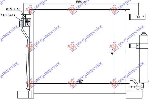 Hladnjak klime 1.6 dic turbo benzin (485x400x16)