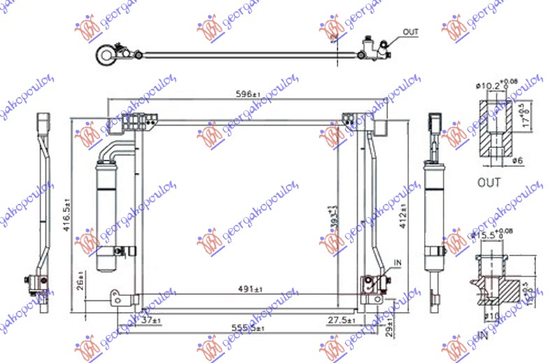 Hladnjak klime 1.2 dig TURBO/1.5 dci/1.6 dig turbo (491x414x12)