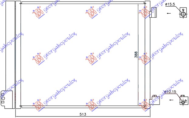 Hladnjak klime 1.2DIG 1.5i 16V (HR12DDR) (510x380)