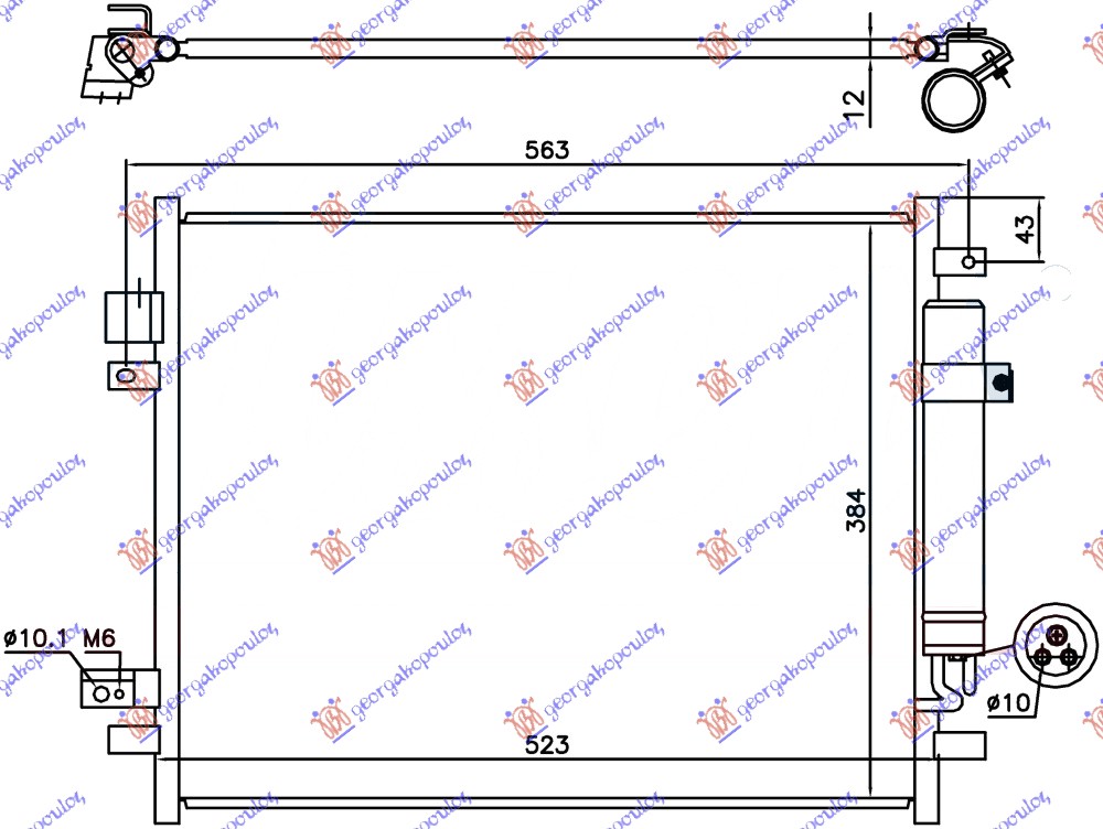 Hladnjak klime 1.2 dig benzin - 1.5 dci dizel (490x385x12)