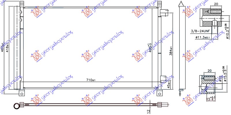 Hladnjak klime 2.0/2.5 16v benzin (710x400x12)