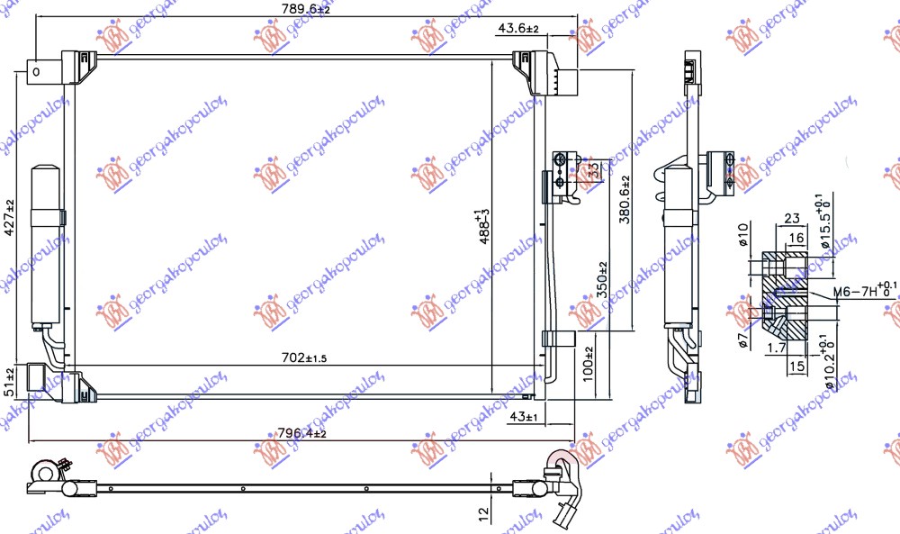 Hladnjak klime 2.3 dci dizel (702x488x12)