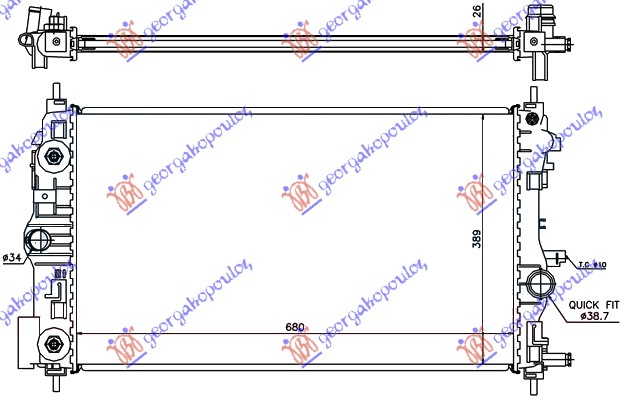 Hladnjak motora 1.4/1.6 turbo benzin (AUTO) (68x39.5)