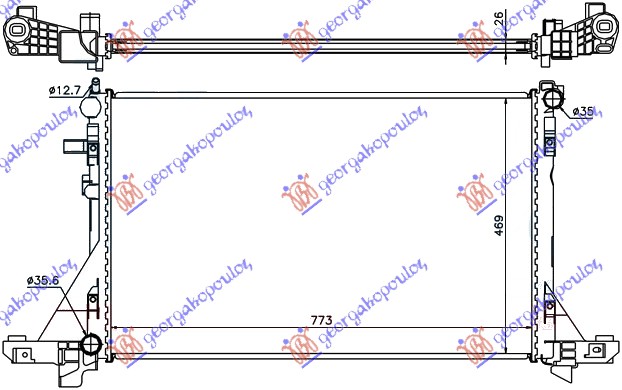 Hladnjak motora 2.3 cdti (+/-AC) (77.5x48.7)