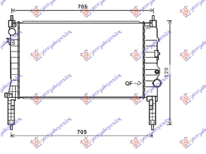 Hladnjak motora 1.4 16v turbo benzin (MAN) (620x360x26)
