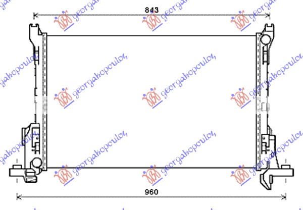 Hladnjak motora 1.6 cdti dizel (MAN) (+AC) (750x470x26)
